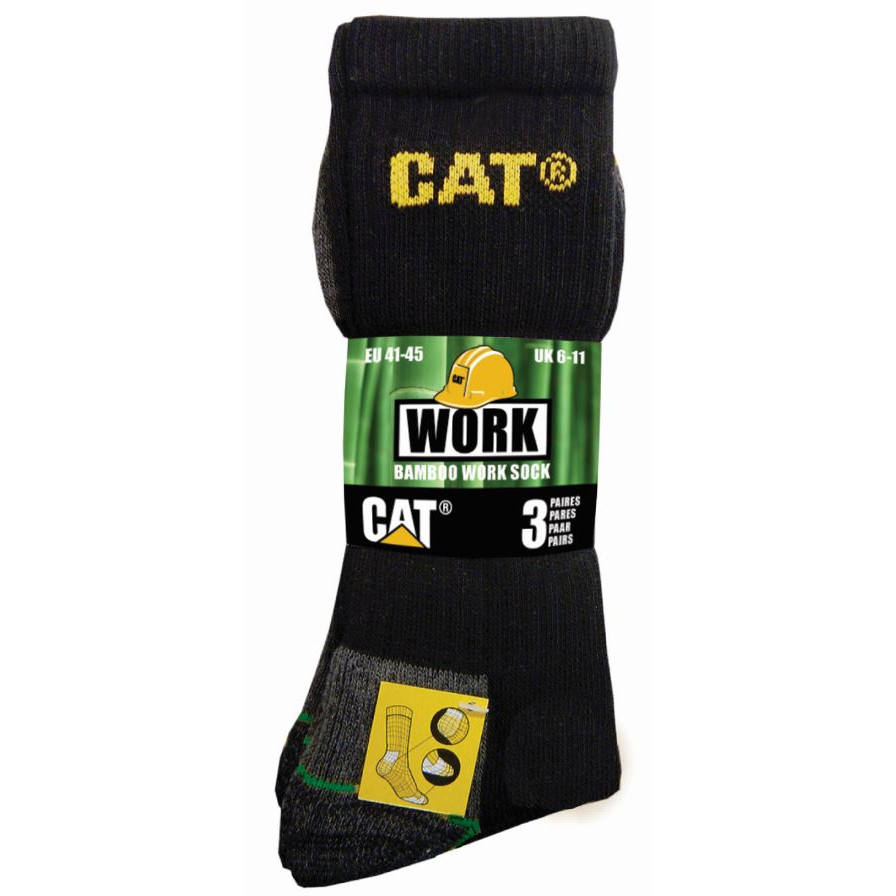 Caterpillar Bamboo 3 Pack Philippines - Mens Socks - Black 36140VUJF